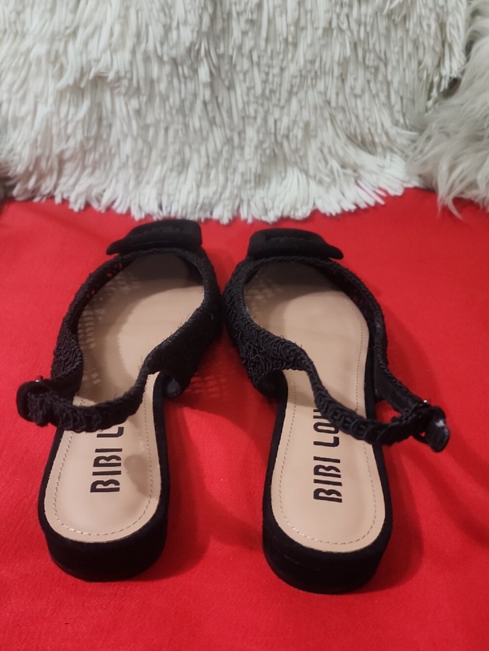 Bibi Lou Dalila Black Pointed Slingback Flats with Decorative Toe - Picture 4 of 11
